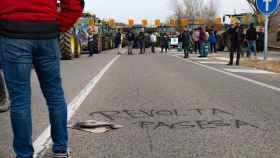 Agricultores y ganaderos en la protesta de este martes en Girona