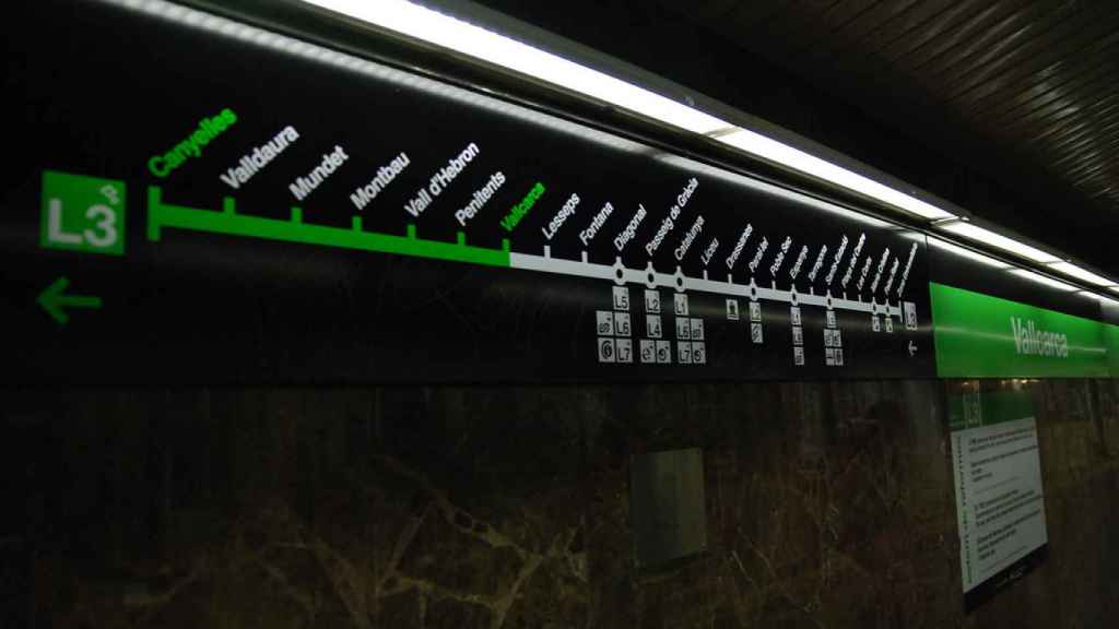 Estación de Vallcarca de la línea L3 del metro de Barcelona