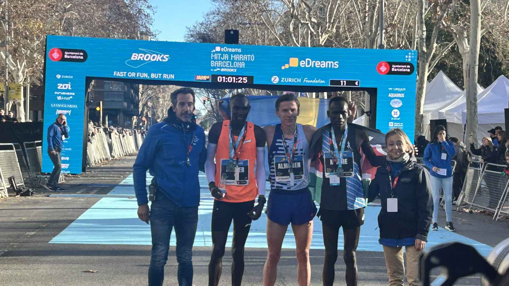 Ganadores en categoría masculina de la Media Maratón de Barcelona 2024
