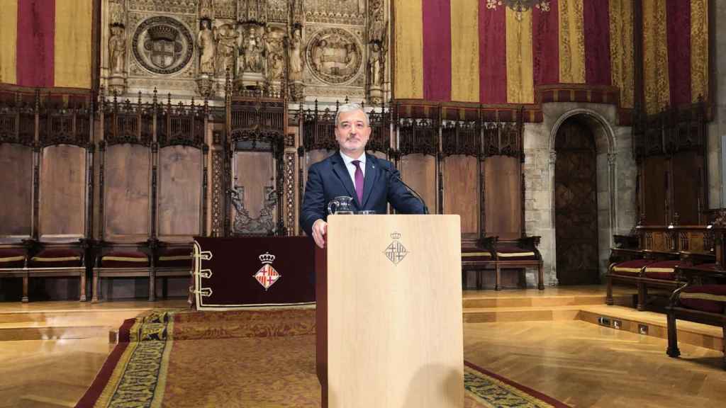 El alcalde Jaume Collboni, en el Saló de Cent del Ayuntamiento de Barcelona