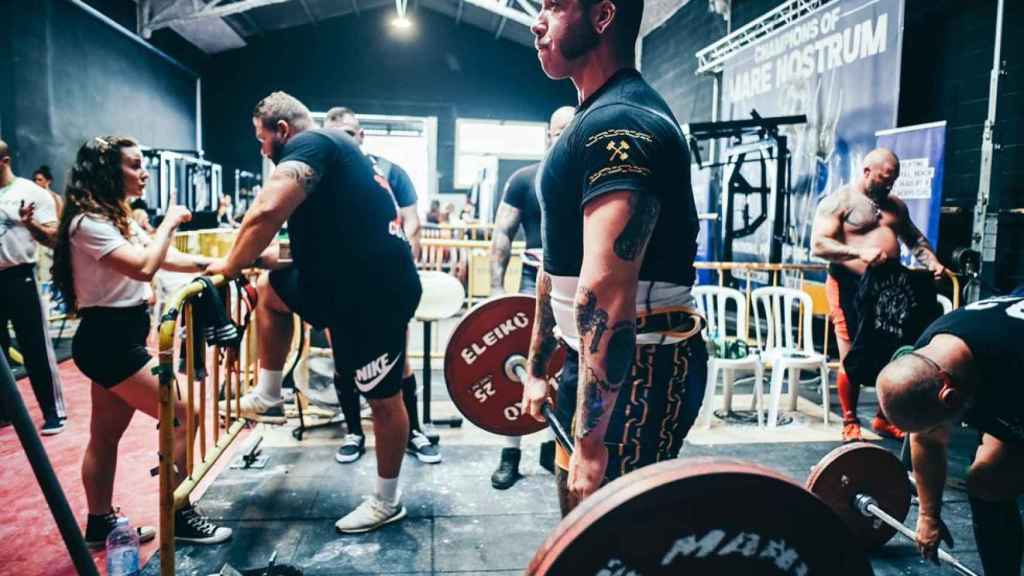 Una competición de powerlifting anterior en el Laiesken Club de Sant Adrià