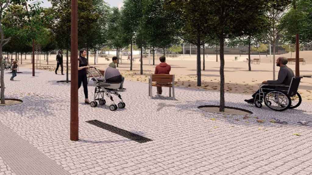 Dibujo sobre la plataforma única que se construirá en la calle Can Ros