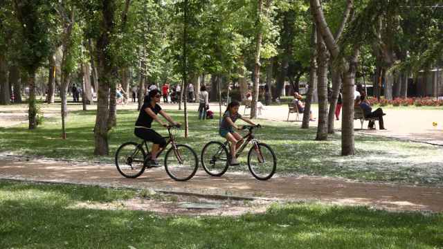 Vecinos de Cornellà de Llobregat disfrutando de la naturaleza en un parque