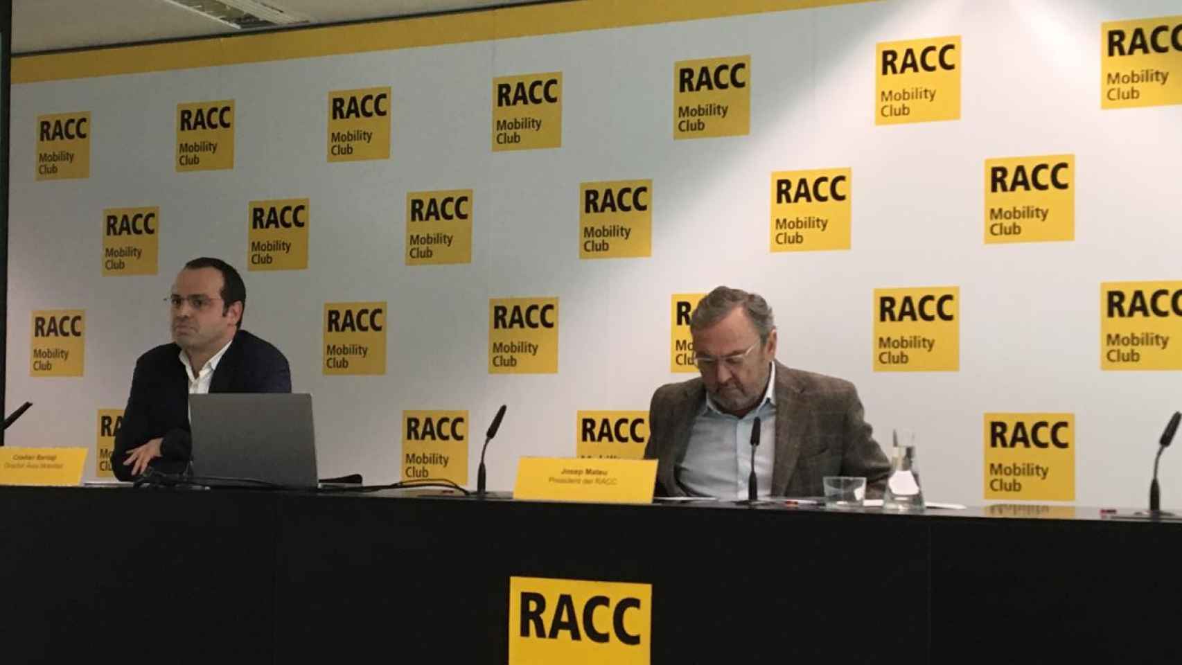 El presidente del RACC, Josep Mateu, y el director del Área de Movilidad, Cristian Bardají