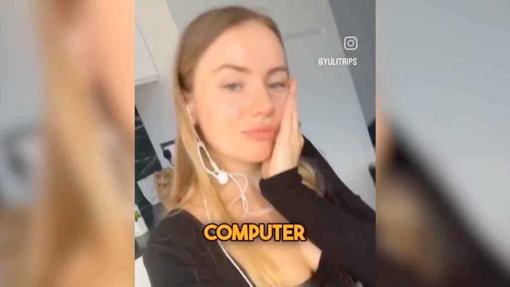 Captura de pantalla del vídeo que publicó la influencer americana en redes sociales explicando el incidente