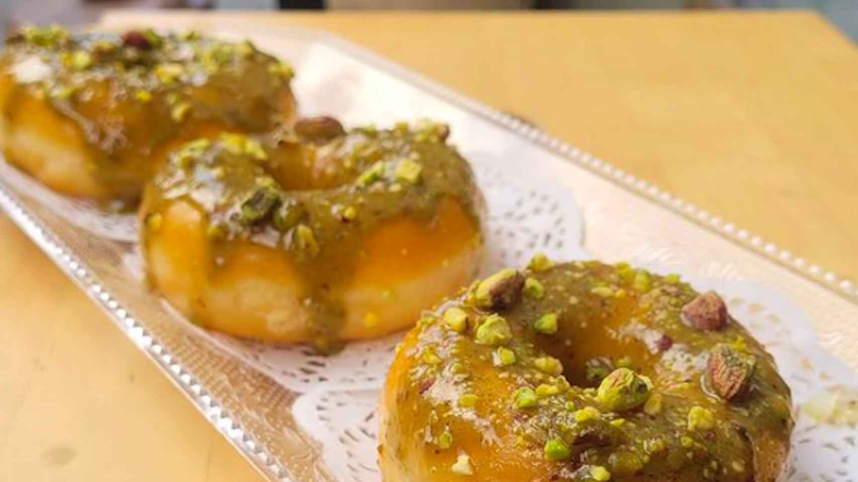 Donuts de pistacho de la cafetería Pistacho Moodfood