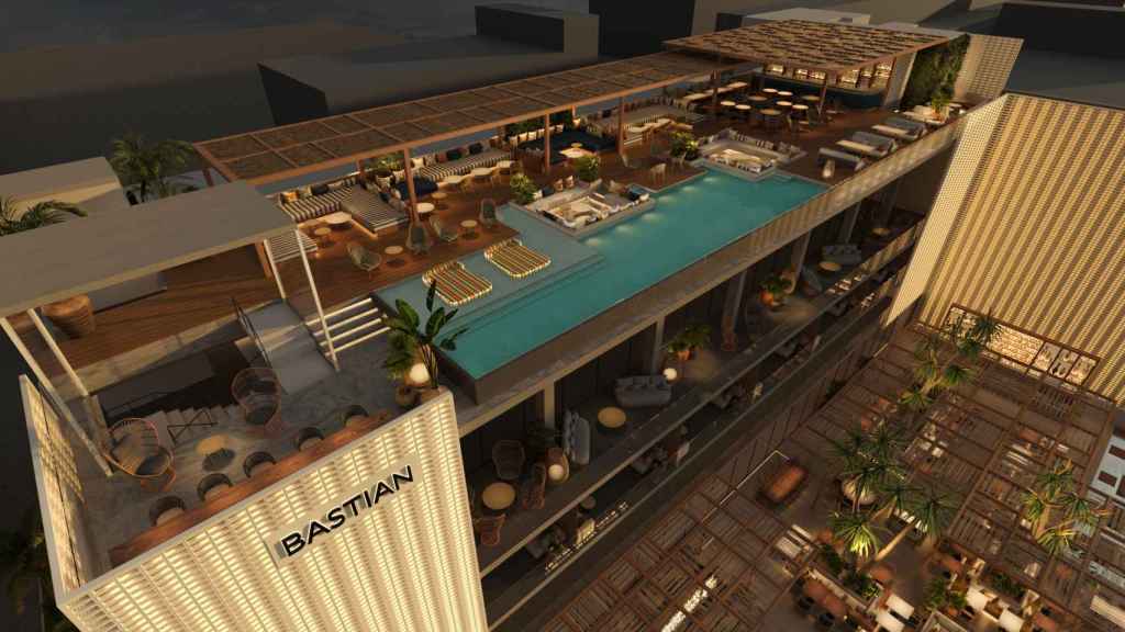 Render del rooftop de Bastian Beach