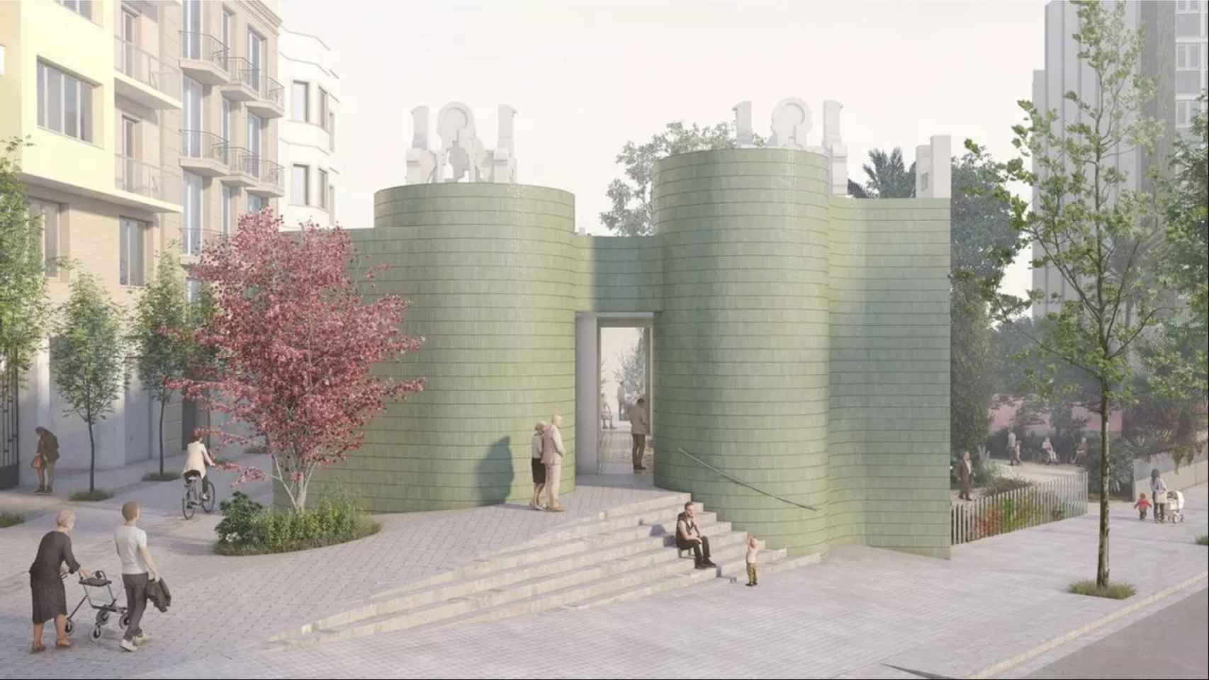 Render de la polémica fachada de la Casa Tosquella de Barcelona