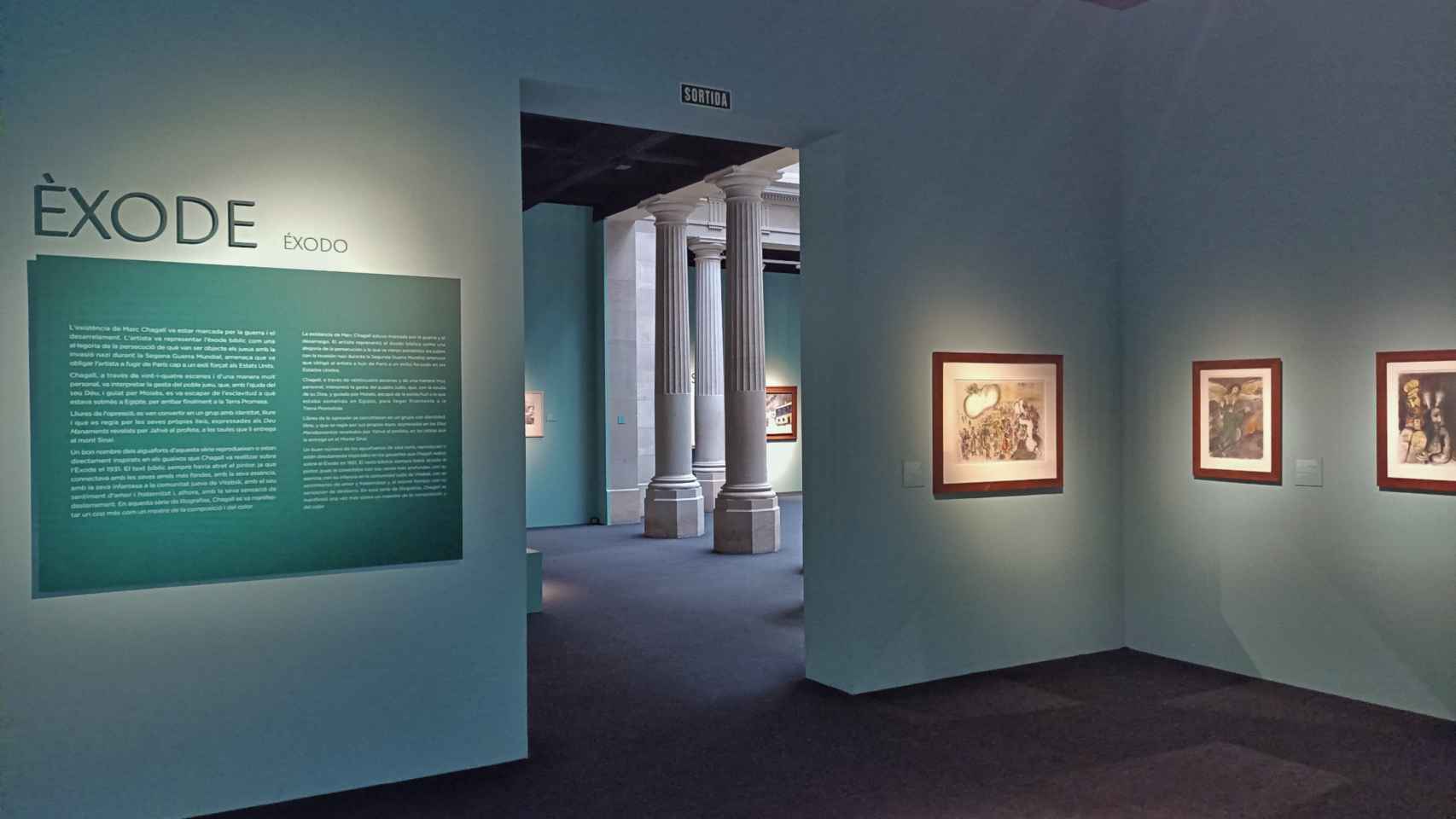 Temática de Éxode en la exposición 'Chagall' en el Palau Martorell