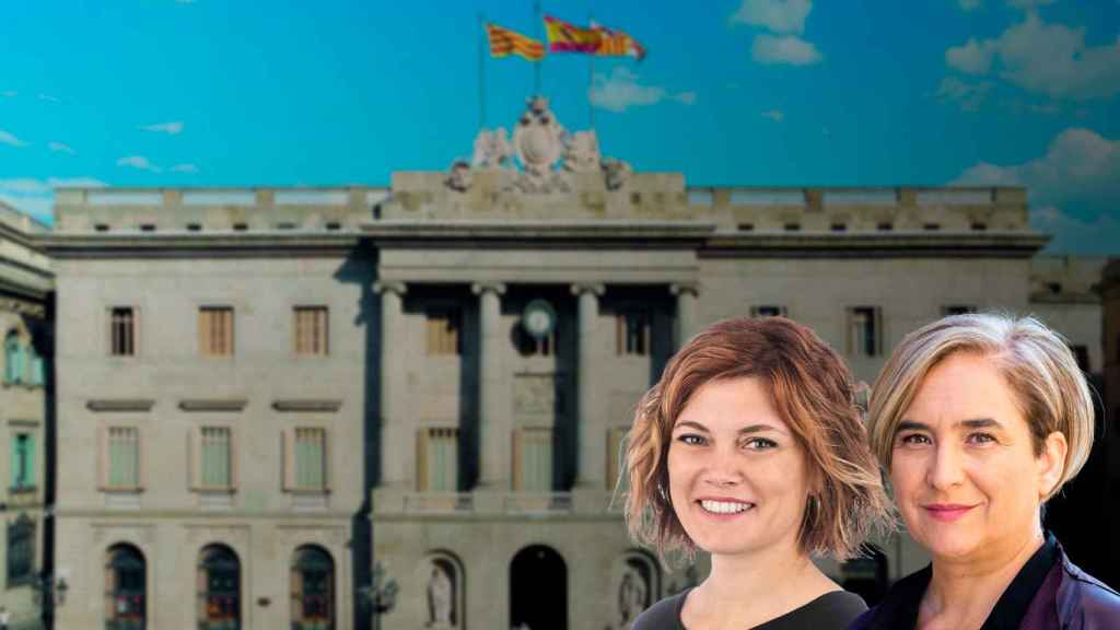 La líder de ERC, Elisenda Alamany, y la líder de Barcelona en Comú, Ada Colau