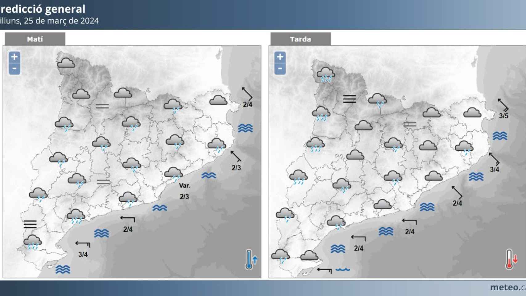 Tiempo esperado este lunes en Catalunya