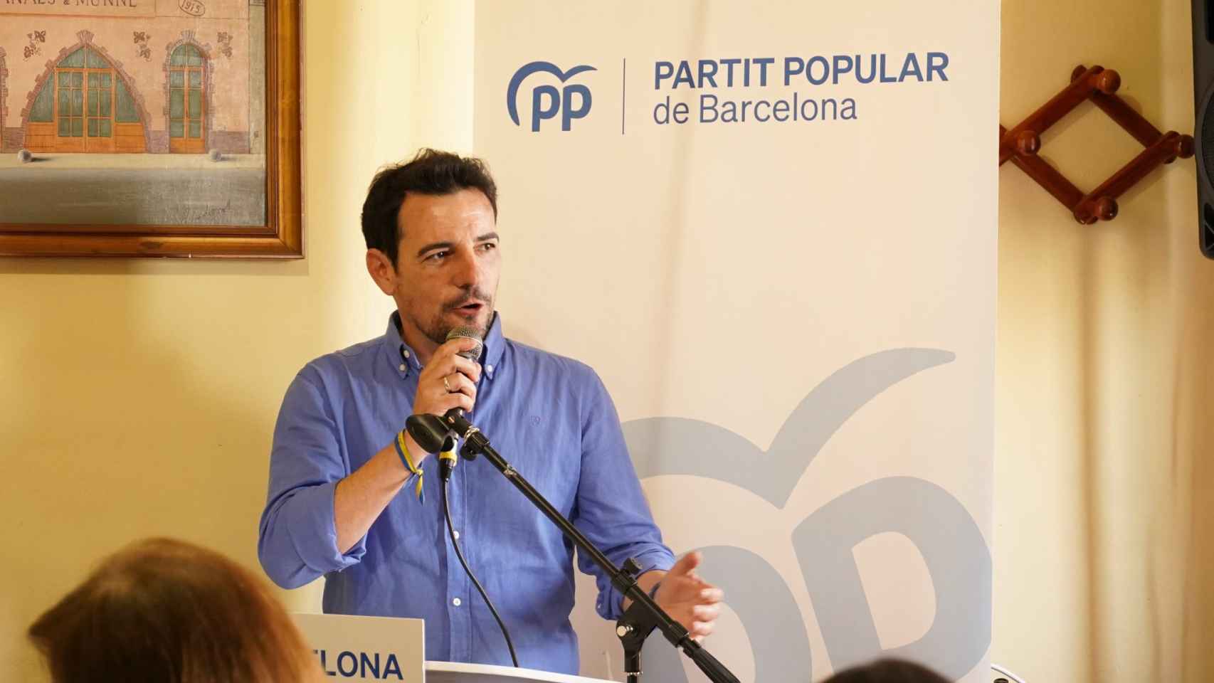 Manu Reyes, alcalde de Castelldefels, en un acto del PP de Barcelona