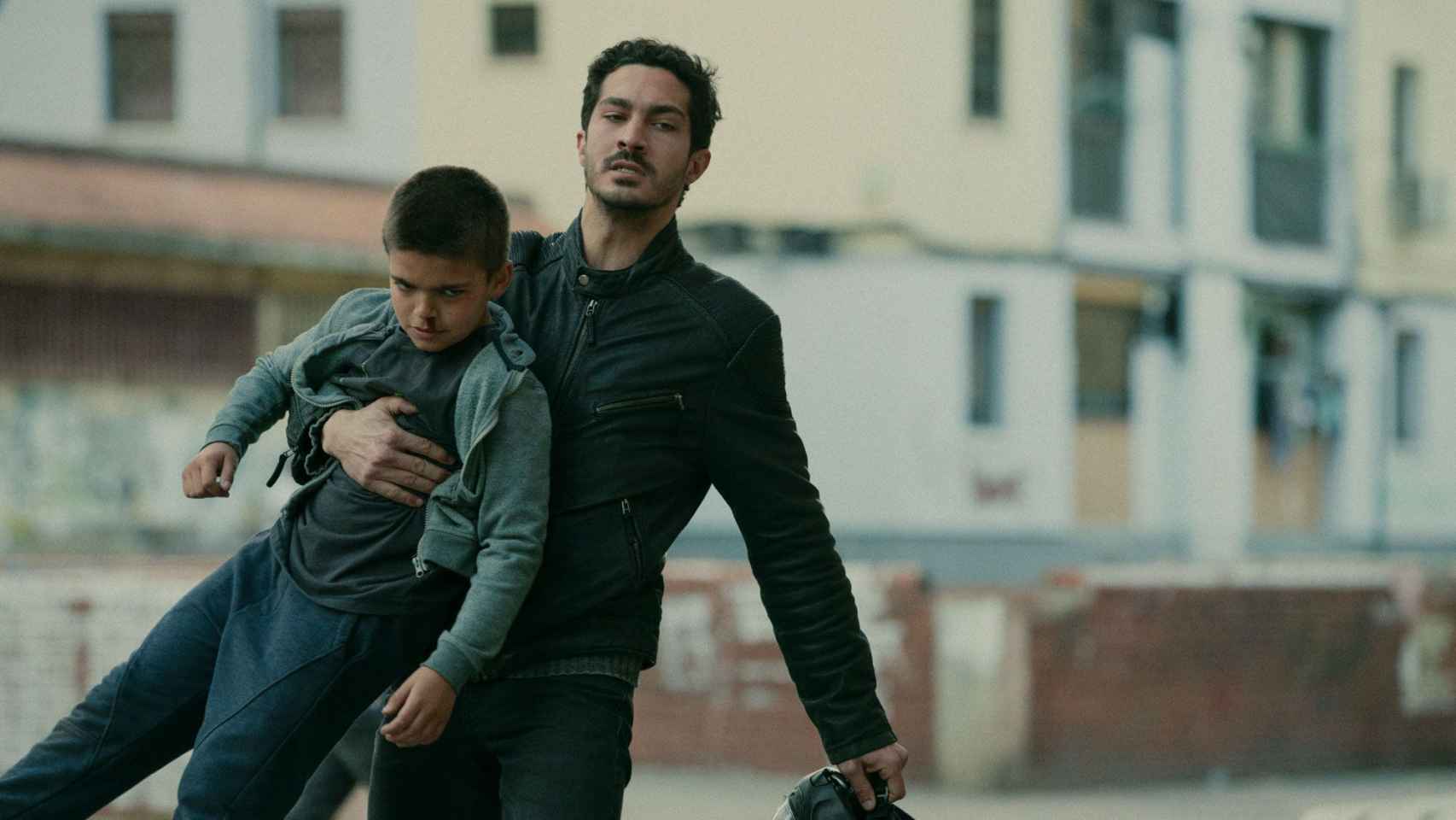 El actor Chino Darín en Sant Roc durante el rodaje de Mano de Hierro