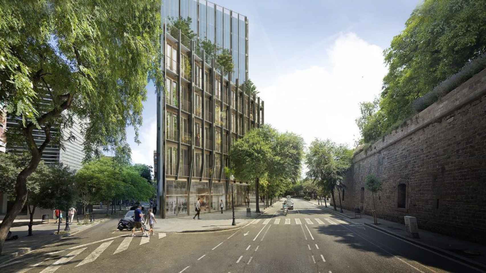 Render de la residencia de estudiantes en el Raval