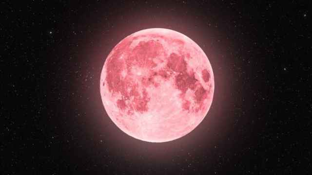 Luna Rosa en el cielo nocturno