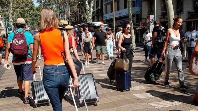 Turistas en el centro de Barcelona