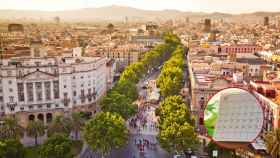 Fotomontaje de las calles de Barcelona con un calendario