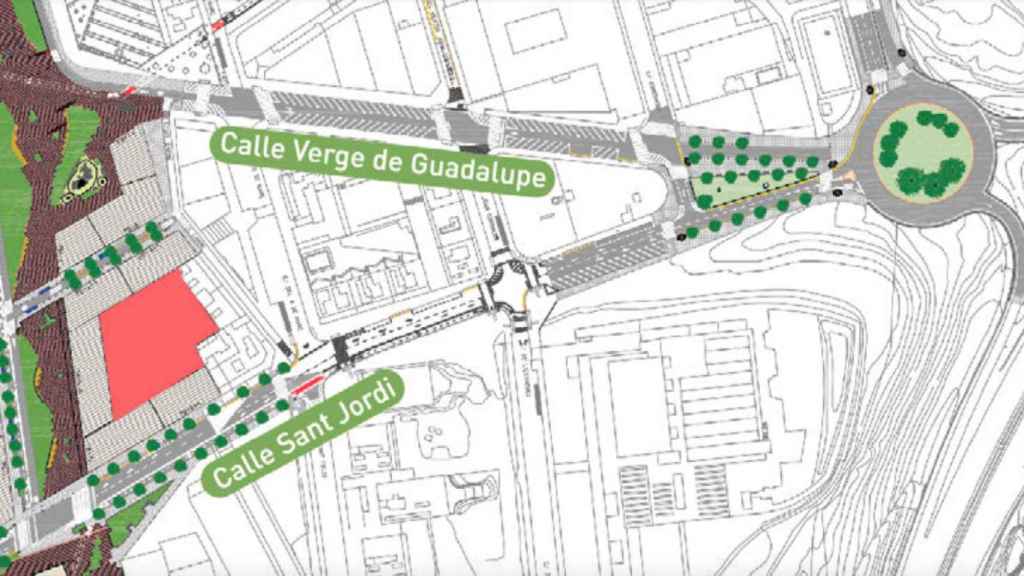 Plano de la calle Sant Jordi y Guadalupe