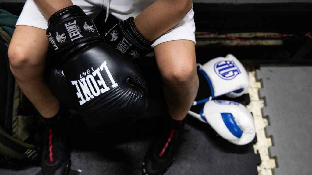 Un boxeador en el gimnasio Gym Boxing Saus de Cornellà