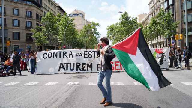 Manifestación de estudiantes en favor de Palestina este miércoles en Barcelona
