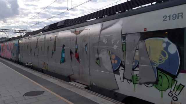 Imagen de uno de los trenes vandalizados
