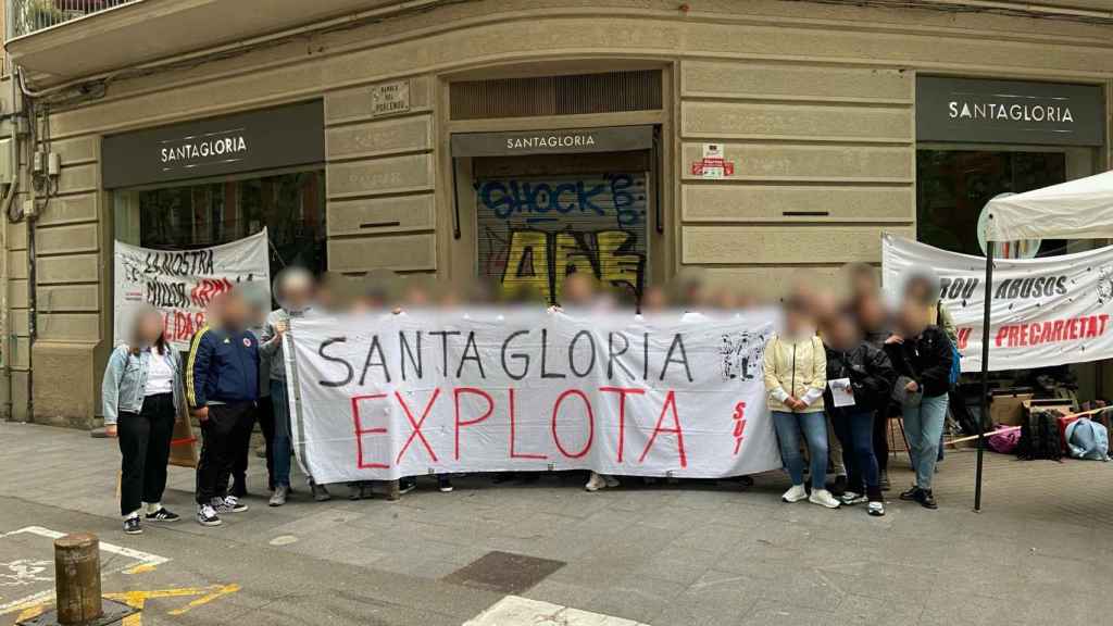 Trabajadores de Santagloria, manifestándose