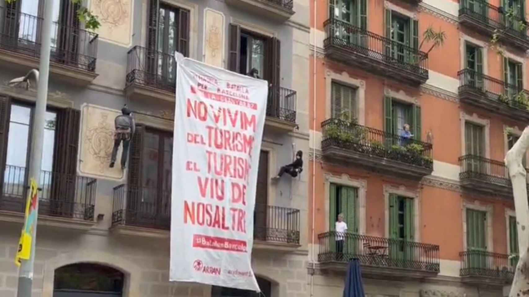 Captura de pantalla del vídeo de la protesta