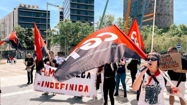 Los trabajadores de H&M en una manifestación