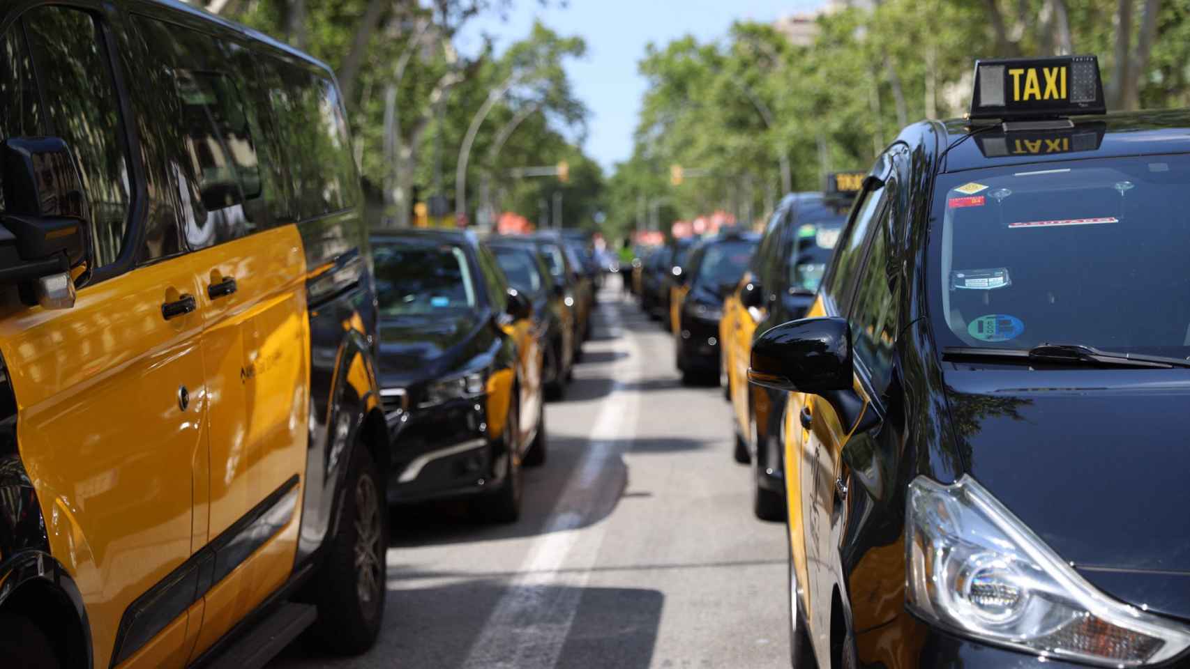 Manifestación de taxistas en Barcelona