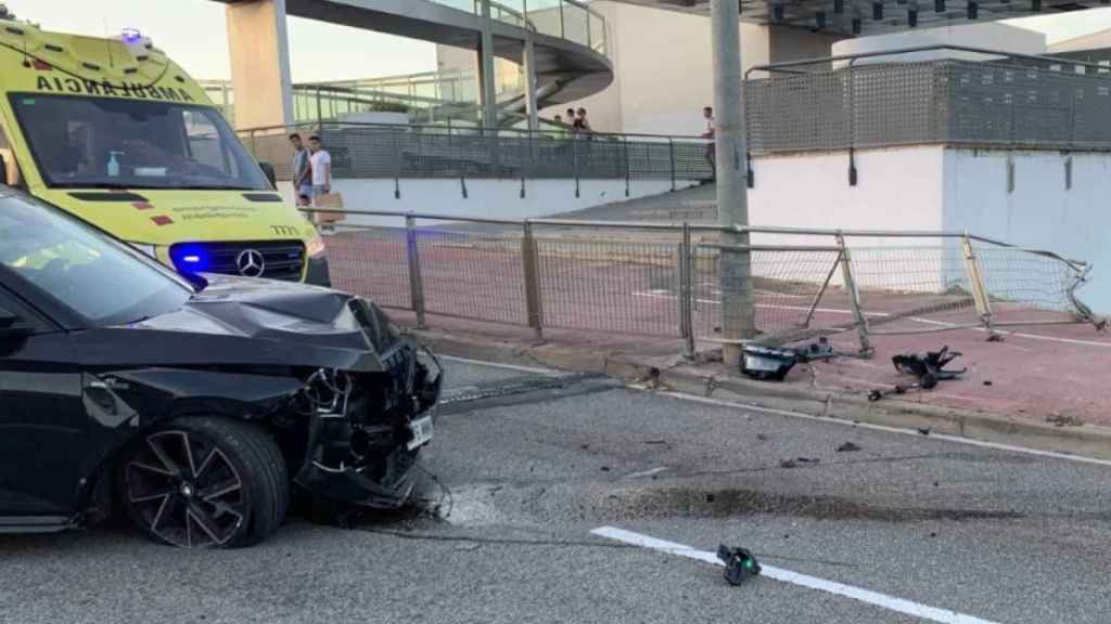 Imagen de uno de los accidentes de tráfico en Castelldefels