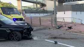 Imagen de uno de los accidentes de tráfico en Castelldefels