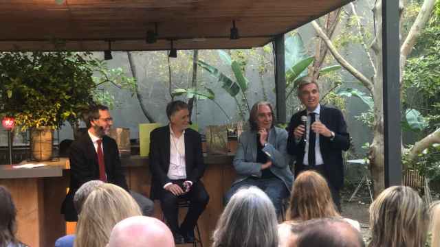 Llucià Homs, Miquel Molina, Xavier Marcé y Fèlix Riera, en el hotel Alma
