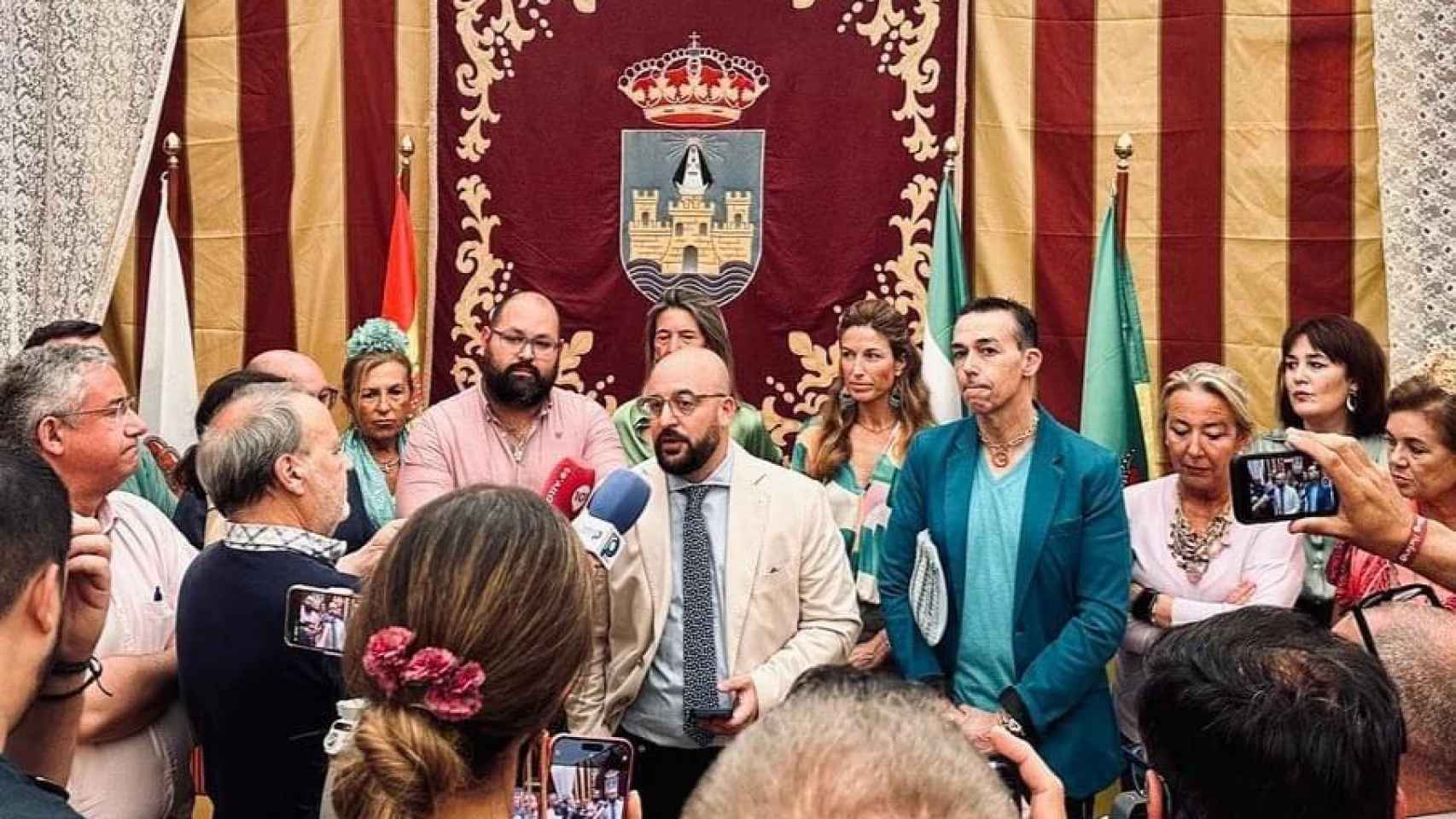 El alcalde Germán Beardo durante la celebración de la Feria de la Primavera y Fiesta del Vino Fino