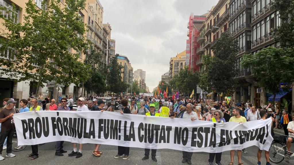 Manifestación contra la Formula 1 en Barcelona