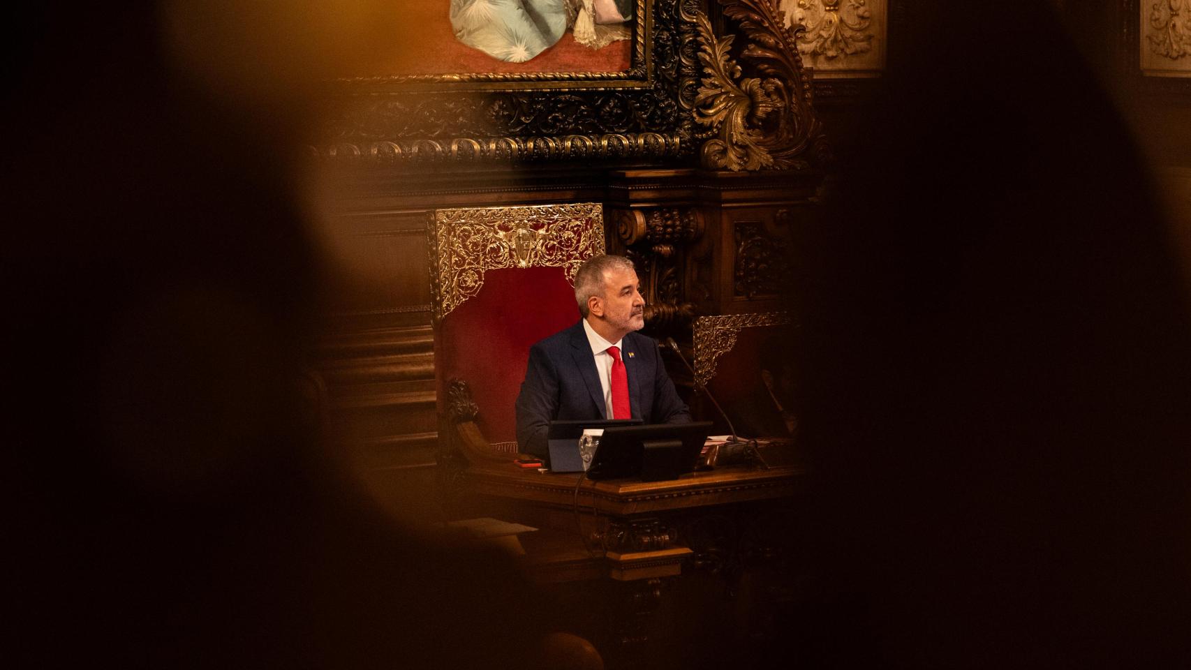 El alcalde Jaume Collboni en un pleno del Ayuntamiento de Barcelona