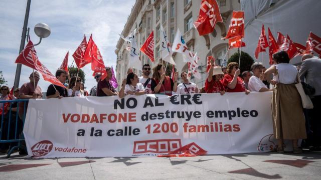 Manifestación de los trabajadores de Vodafone