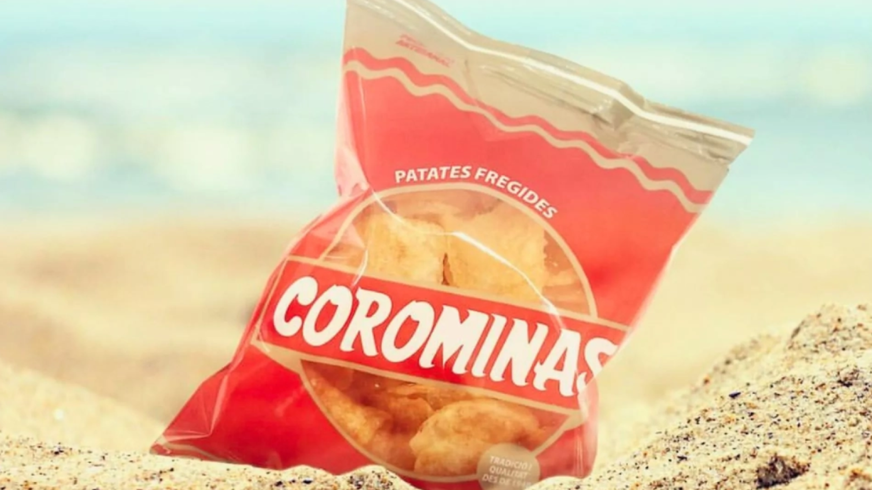 Diseño antiguo de las míticas patatas Corominas de Badalona