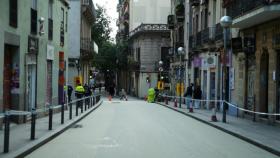 Repavimentación anterior en la calle del Torrent de l'Olla