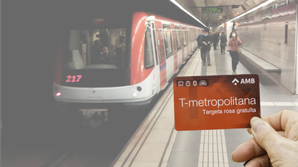 La tarjeta T-Metropolitana con el metro de fondo