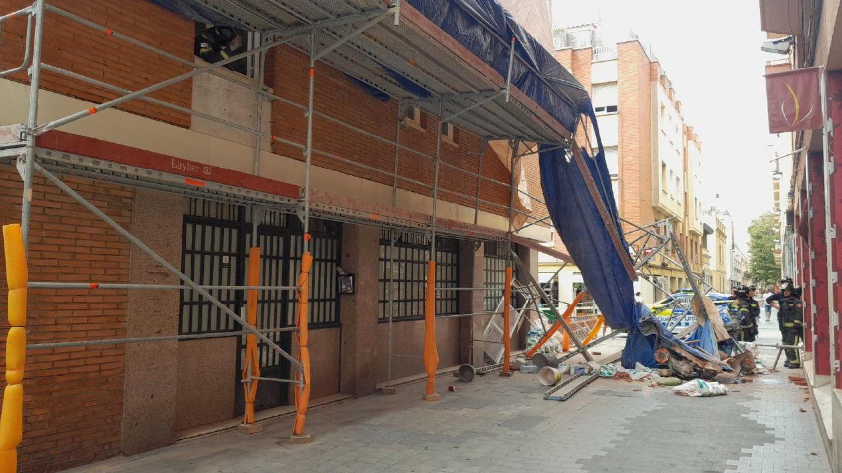 Andamio colapsado en Les Corts