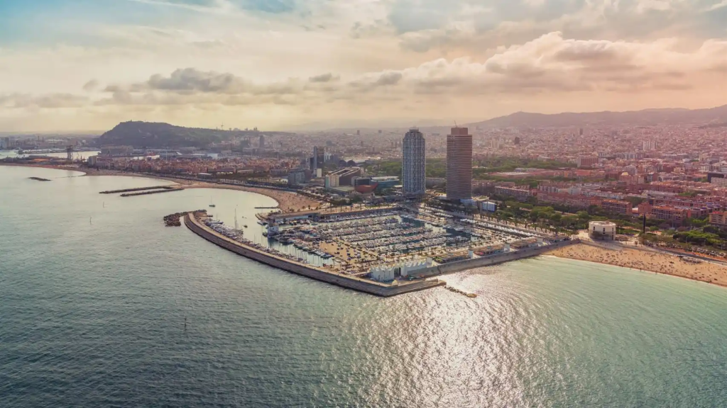 Vista aérea del Port Olímpic de Barcelona