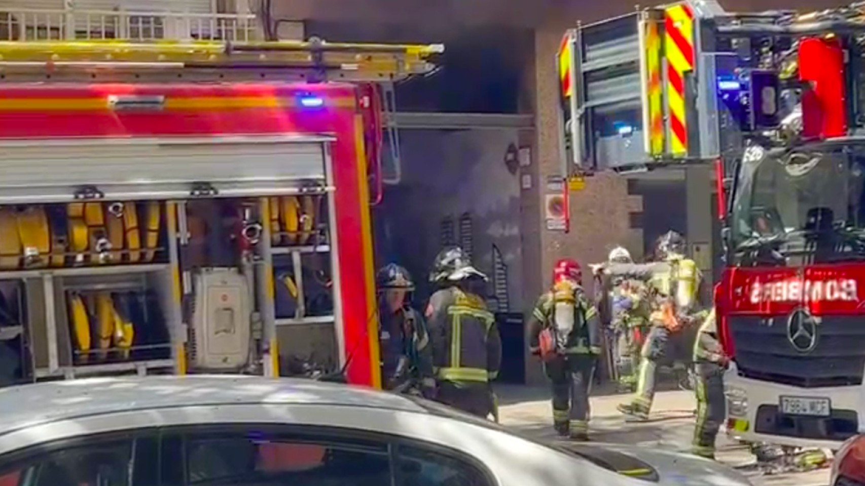 Captura de pantalla del vídeo del incendio