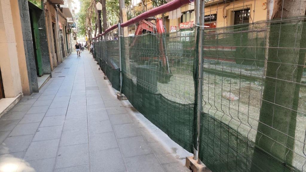 Calle de Rogent en obras