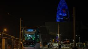 Pruebas del tranvía en la Diagonal, a 16 de julio de 2024, en Barcelona