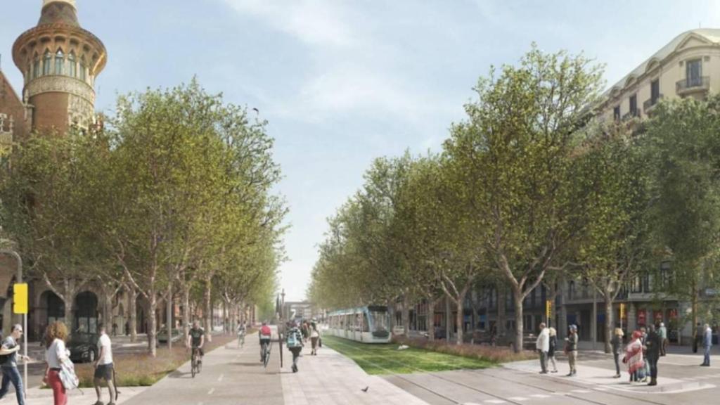 Render del carril bici de la Diagonal