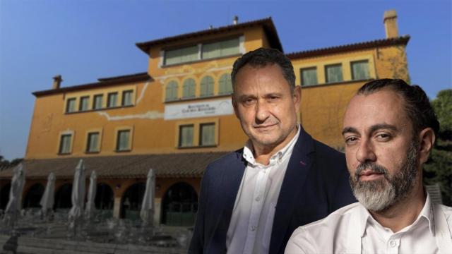 Rafa Zafra y Enrique Tomás en el histórico hotel restaurante del Tibidabo