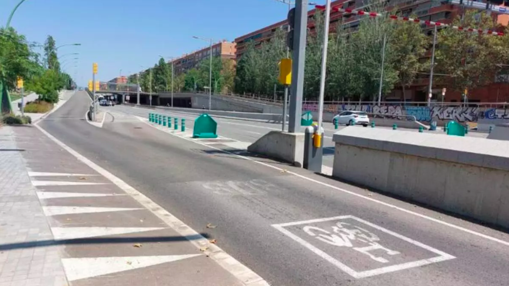 Uno de los tramos de la Gran Via que quedarán afectados