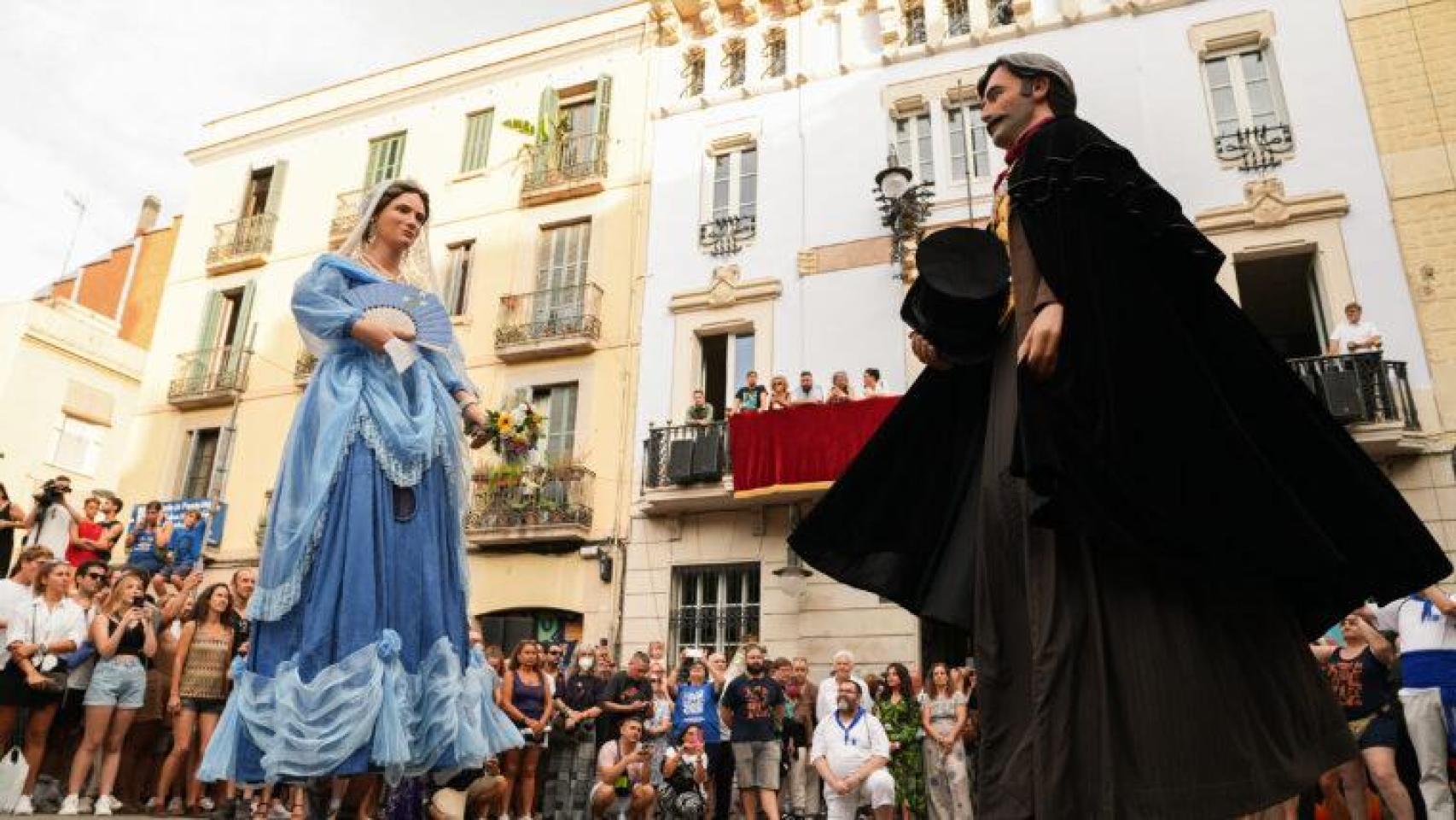 Imagen de archivo dels ‘gegants’ durante las Fiestas de Gràcia de Barcelona