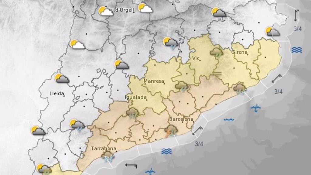 Mapa de la previsión del tiempo de este domingo, 8 de septiembre