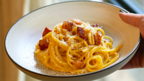 Un plato de carbonara del bar Lombo